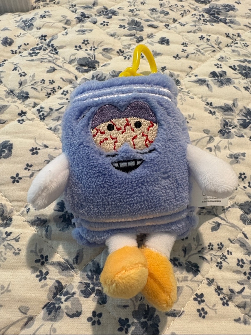 Plush Towel Character Toy - Blue with Yellow Feet